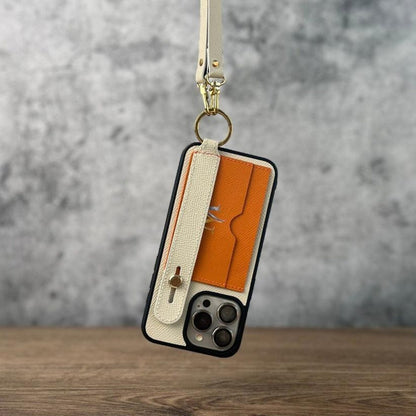 Handcrafted Leather Wallet Case for iPhone 11–17 Pro Max – Custom Initials | Strapcrafted