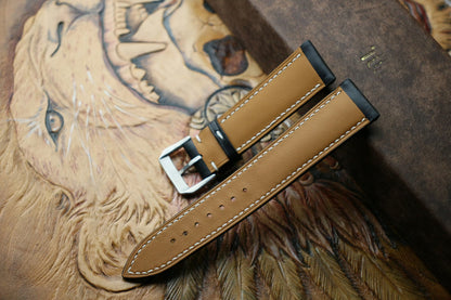 Handmade Vegtan Black Leather Watch Strap - Premium Quality