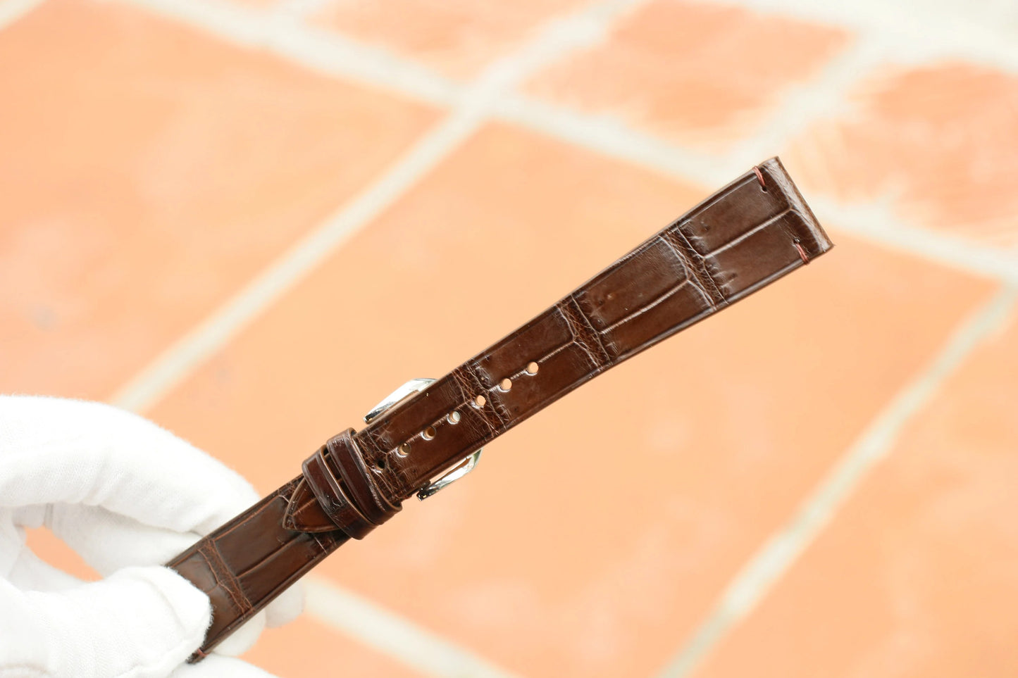 Handmade Brown Alligator Vietnam Minimalist Leather Watch Strap