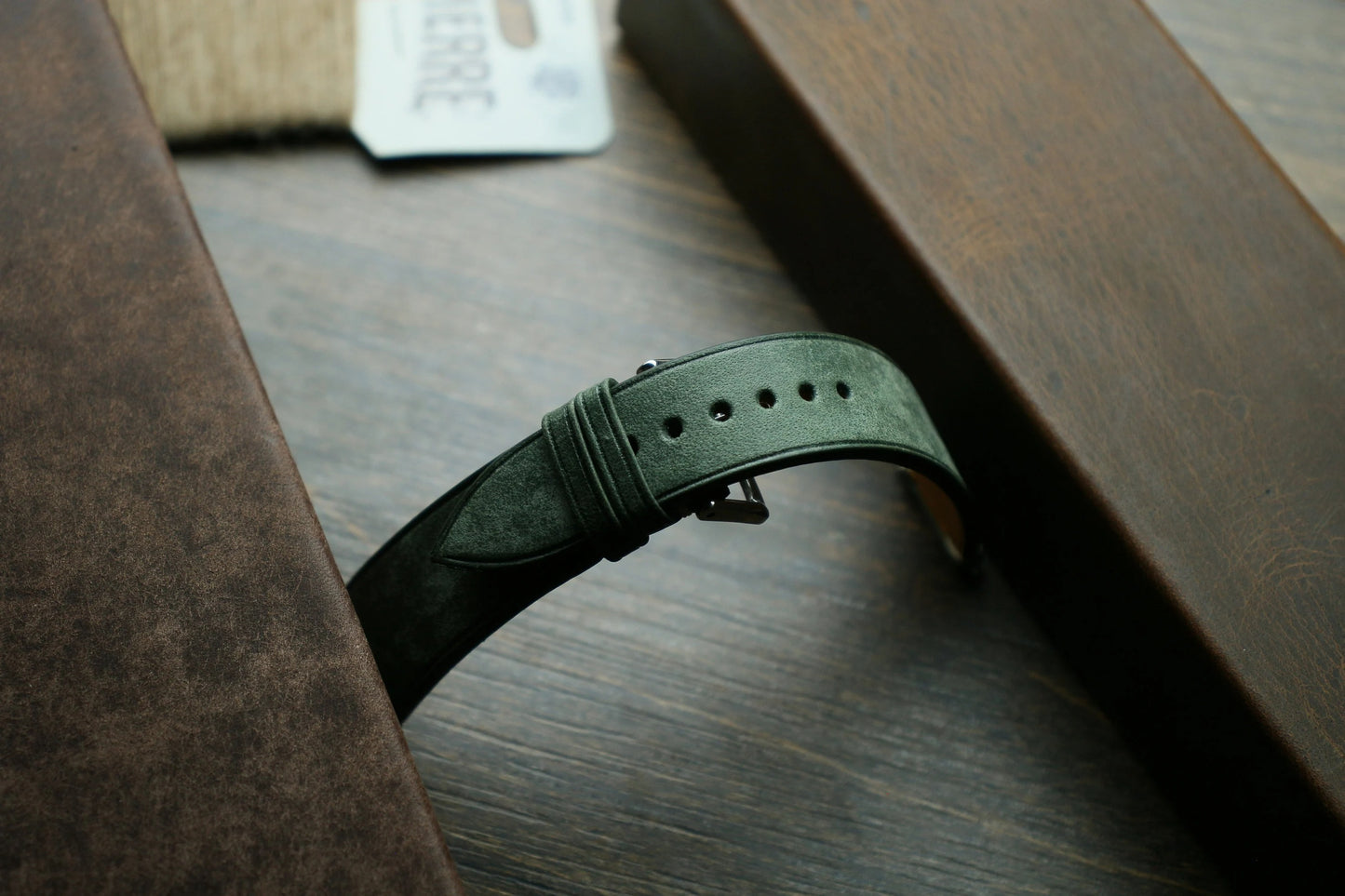 Handmade Maya Green Slim Leather Watch Strap - Premium Quality