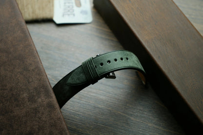 Handmade Maya Green Slim Leather Watch Strap - Premium Quality