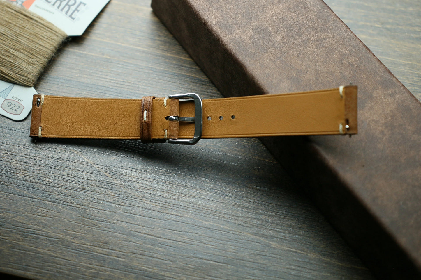 Handmade Maya Green Slim Leather Watch Strap - Premium Quality