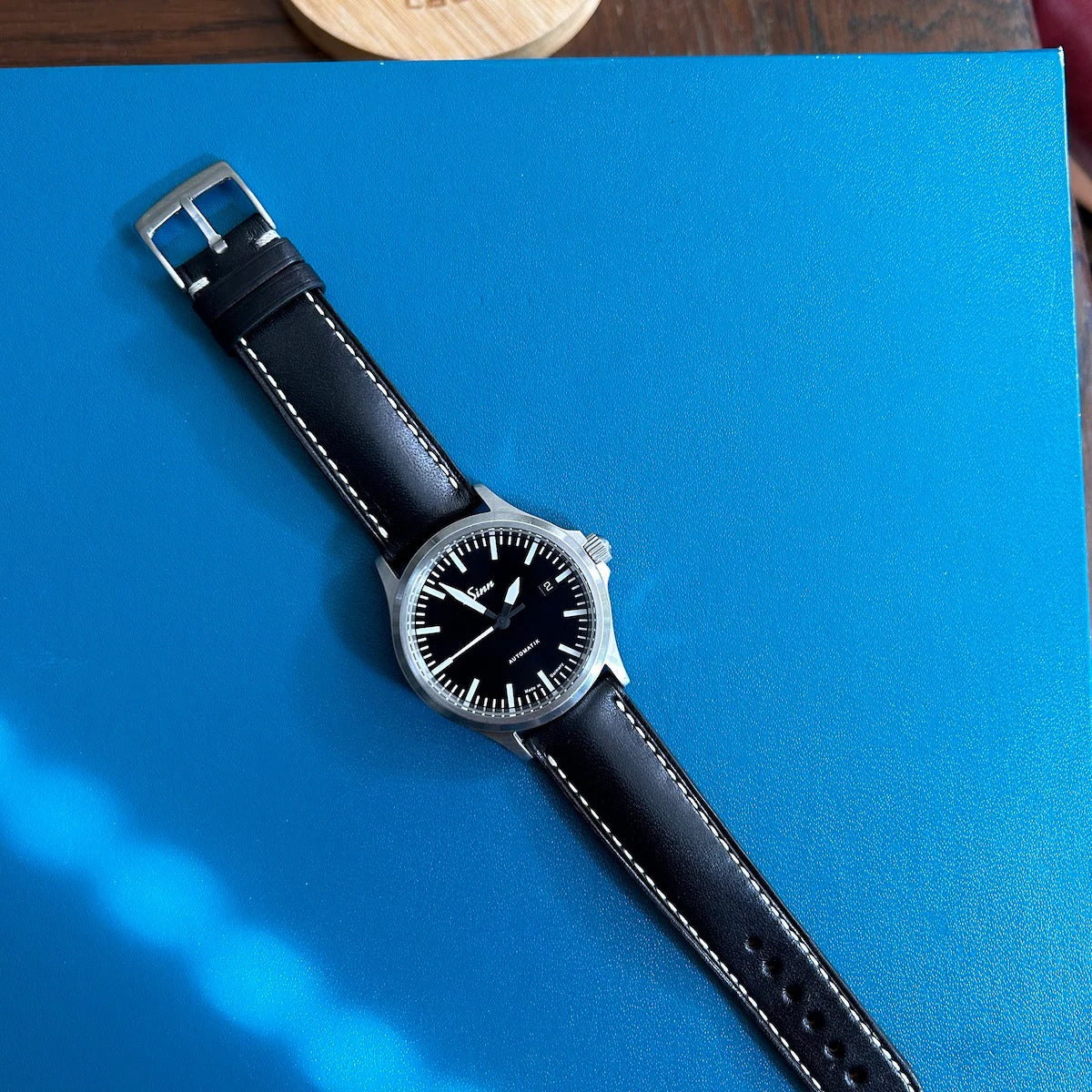 Handmade Vegtan Black Leather Watch Strap - Premium Quality