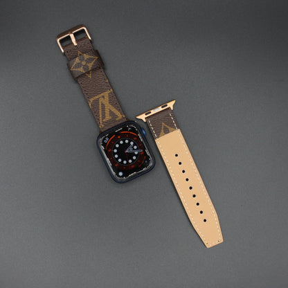 Authentic LV Monogram Beige Apple Watch Strap - Genuine Leather Band