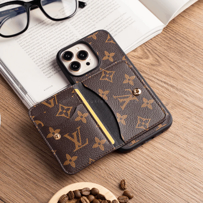 Authentic LV Canvas iPhone Wallet Case – Handmade Luxury Upcycled Designer Leather