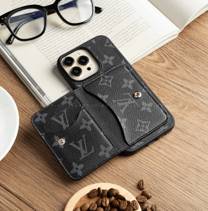 Authentic LV Canvas iPhone Wallet Case – Handmade Luxury Upcycled Designer Leather