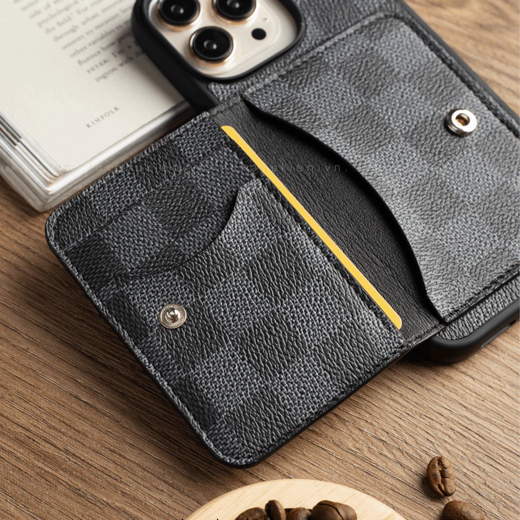 Authentic LV Canvas iPhone Wallet Case – Handmade Luxury Upcycled Designer Leather