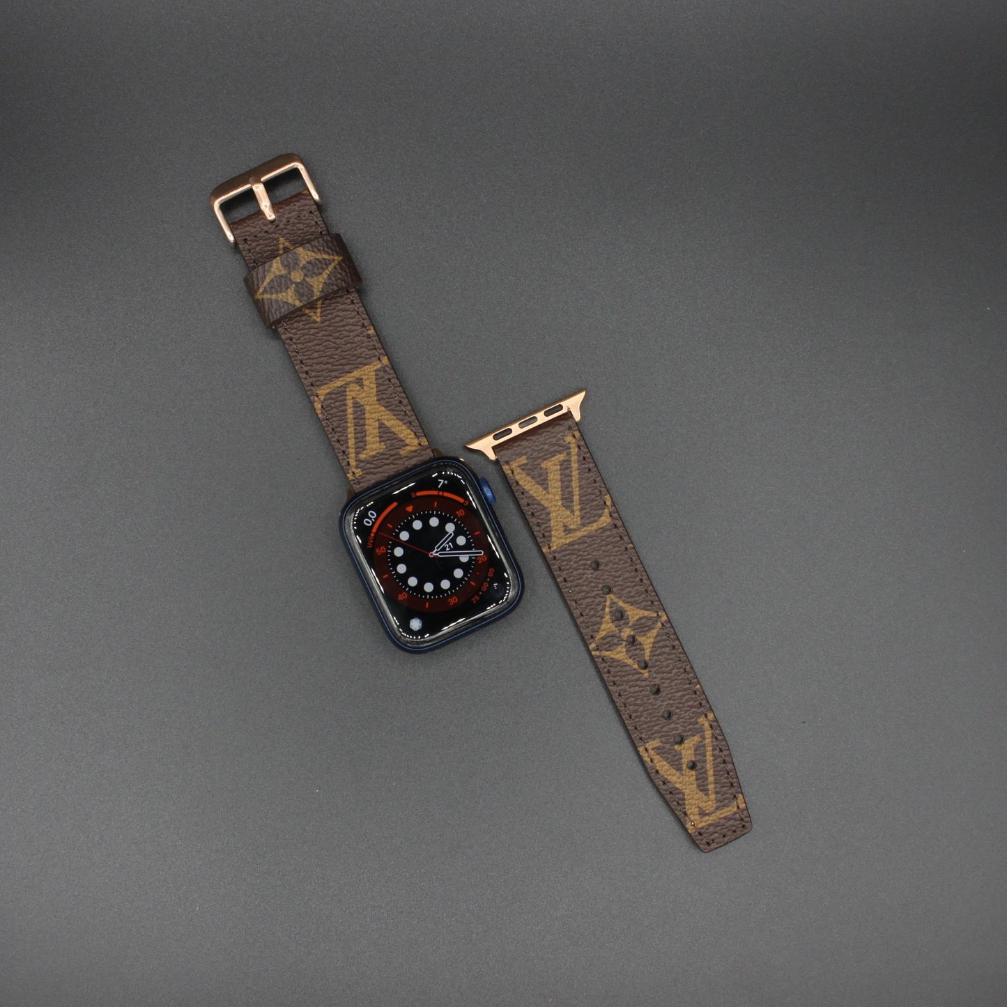 Authentic LV Monogram Beige Apple Watch Strap - Genuine Leather Band