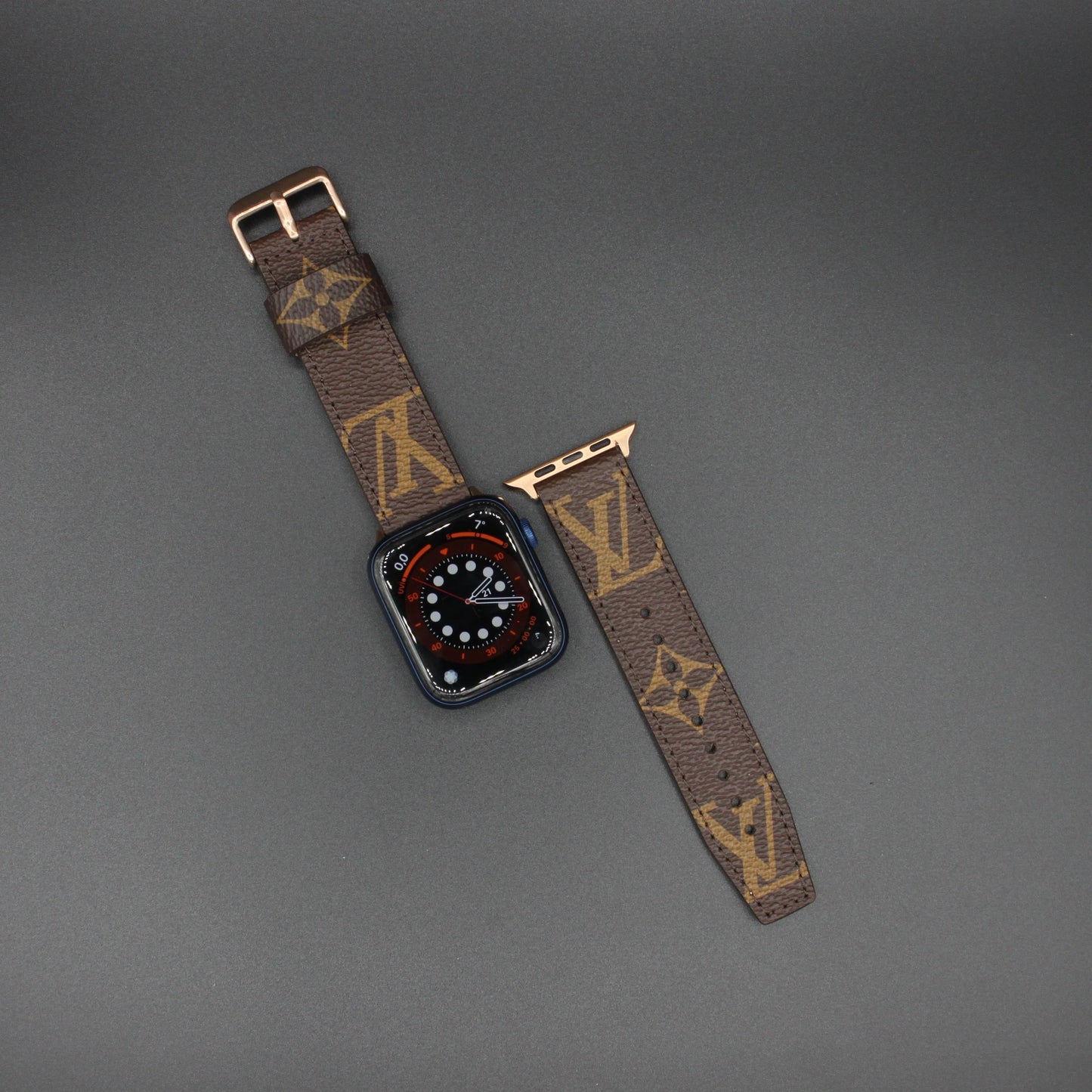 Authentic LV Monogram Beige Apple Watch Strap - Genuine Leather Band