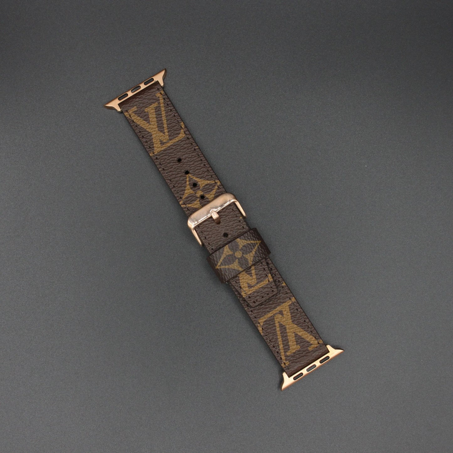 Authentic LV Monogram Beige Apple Watch Strap - Genuine Leather Band