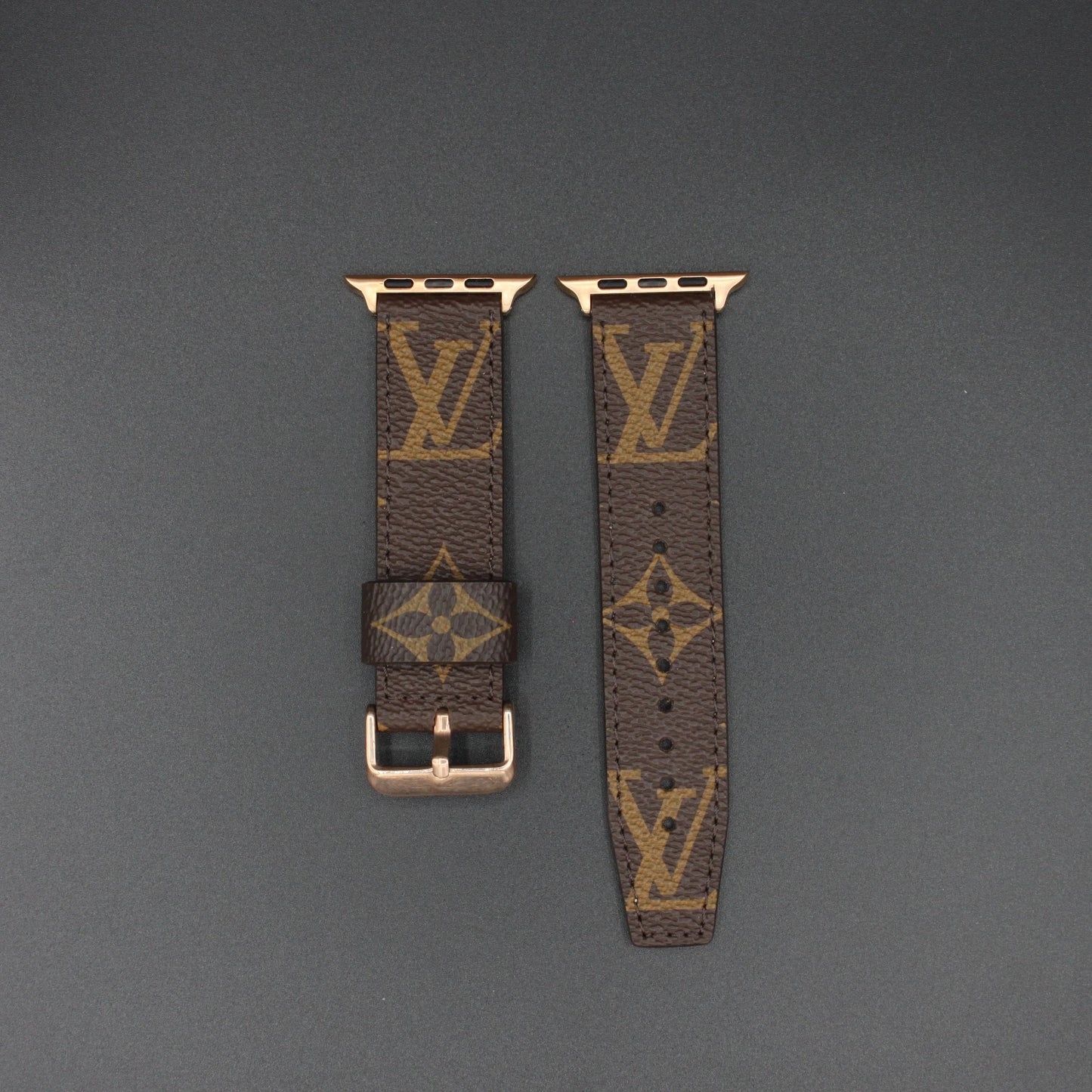 Authentic LV Monogram Beige Apple Watch Strap - Genuine Leather Band
