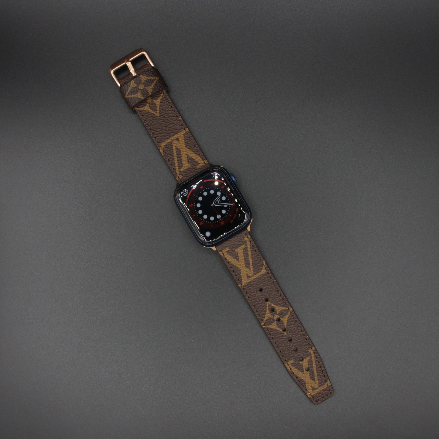 Authentic LV Monogram Beige Apple Watch Strap - Genuine Leather Band