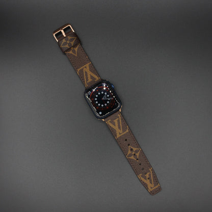 Authentic LV Monogram Beige Apple Watch Strap - Genuine Leather Band
