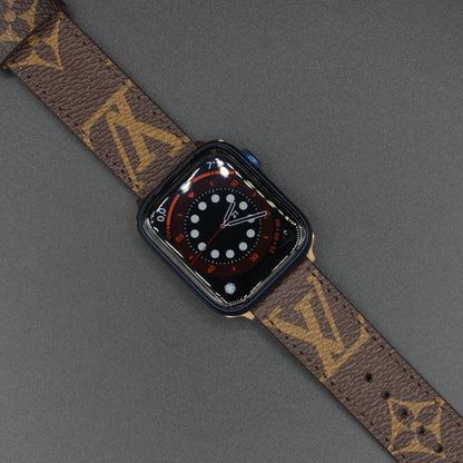 Authentic LV Monogram Beige Apple Watch Strap - Genuine Leather Band