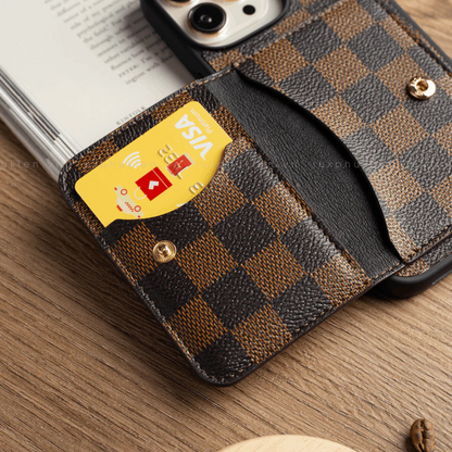 Authentic LV Canvas iPhone Wallet Case – Handmade Luxury Upcycled Designer Leather