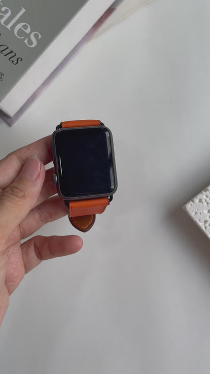 Handmade Swift Leather Apple Watch Band - Deployment Clasp
